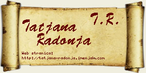 Tatjana Radonja vizit kartica